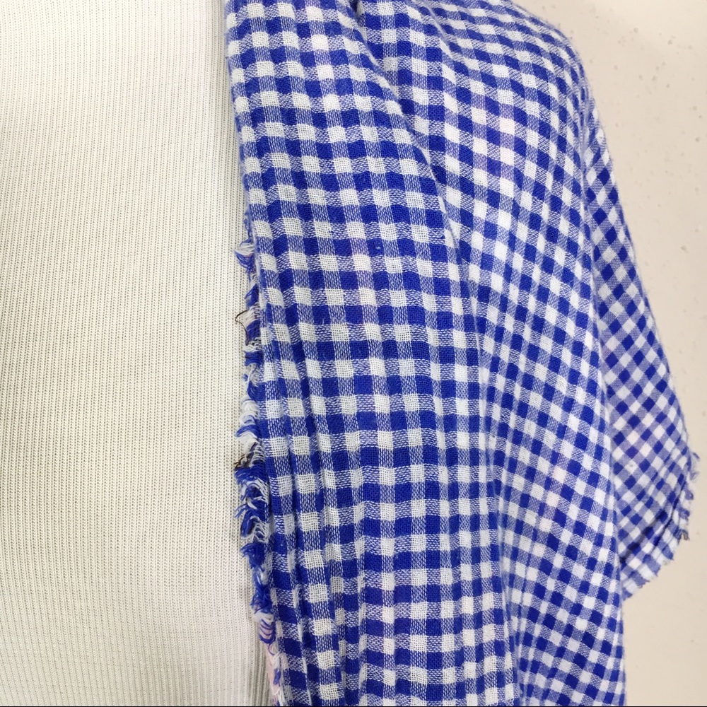 American Colors by Alex Lehr Pink Blue Plaid Scarf - Picture 7 of 8